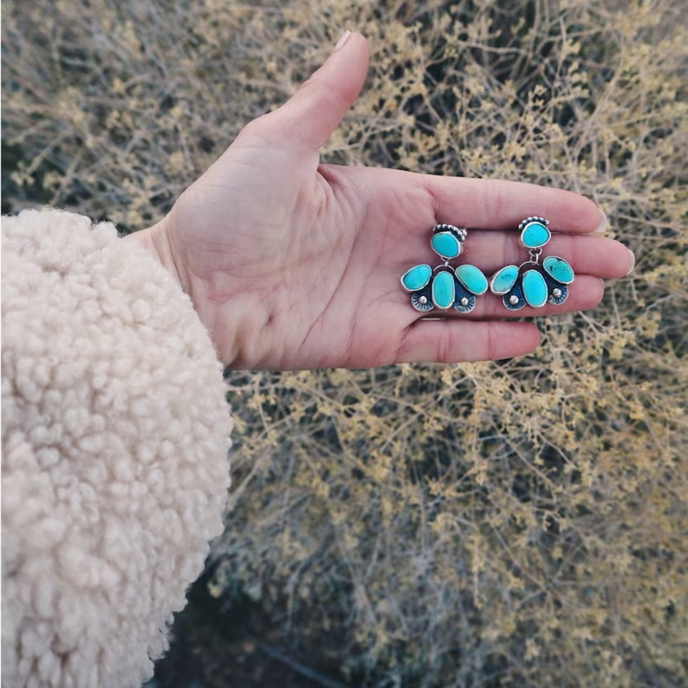 Scallop Blues Turquoise Earrings reserved